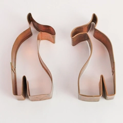 Lot of 2 Copper Whale Shaped Cookie Cutter 5.25" Kitchen Baking Tool
