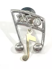 Rqciok Sterling Silver Musical Notes Pin Back Hat Pin Tie Tack Music