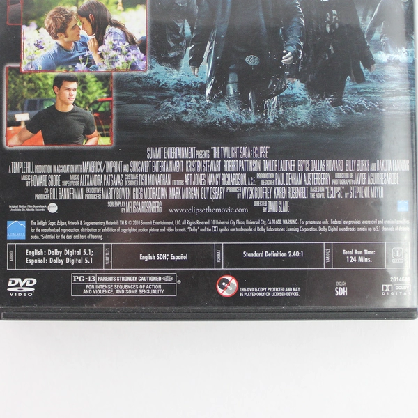 The Twilight Saga Eclipse DVD 2010 Single Disc Edition with Robert Pattinson