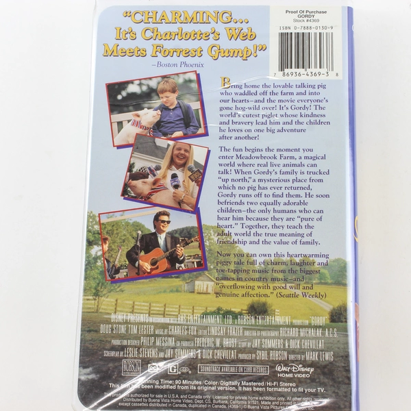 Gordy The Talking Pig Who Made It Big VHS 1995 Disney Home Video Pre-Owned