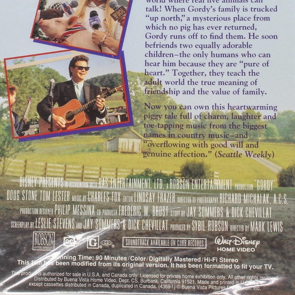Gordy The Talking Pig Who Made It Big VHS 1995 Disney Home Video Pre-Owned