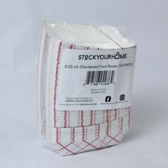 Mini Paper Food Boats 100 Pack Red & White Checkered 0.25 Lb Disposable