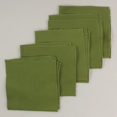 Lot of 5 Vintage Unbranded Cloth Napkins Green Dining Room Kitchen Decor