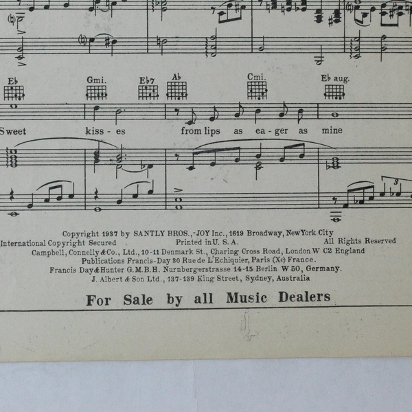 Was It Rain Vintage Sheet Music 1937 Walter Hirsch Lou Handman