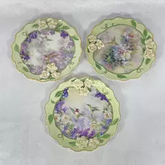 2005 Bradford Exchange Lena Liu Floral Fantasy Plates 1-3 Hummingbirds Flowers