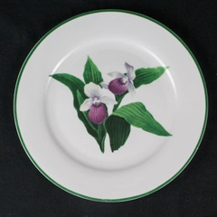 National Wildlife Federation Decorative Plate Orchid Design Green Trim 10.5"