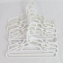 Lot of 10 White Tubular Plastic Children's Clothes Hangers Closet Storage