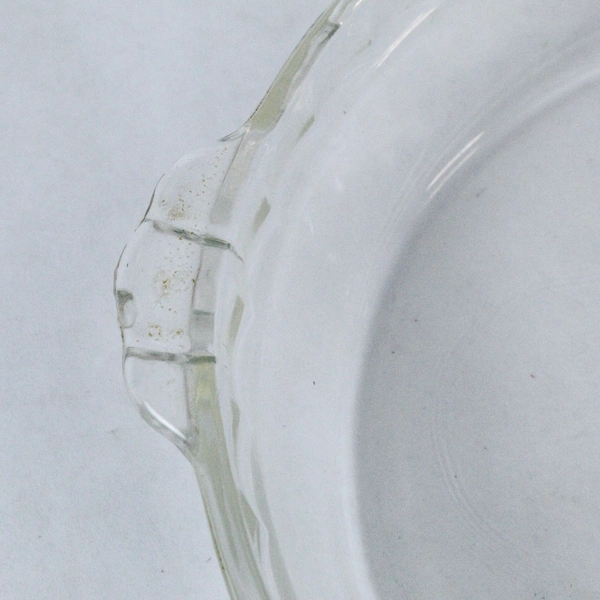 Vintage 9 1/2 Inch Pyrex No229 Clear Glass Pie Plate Fluted Edge Handle USA