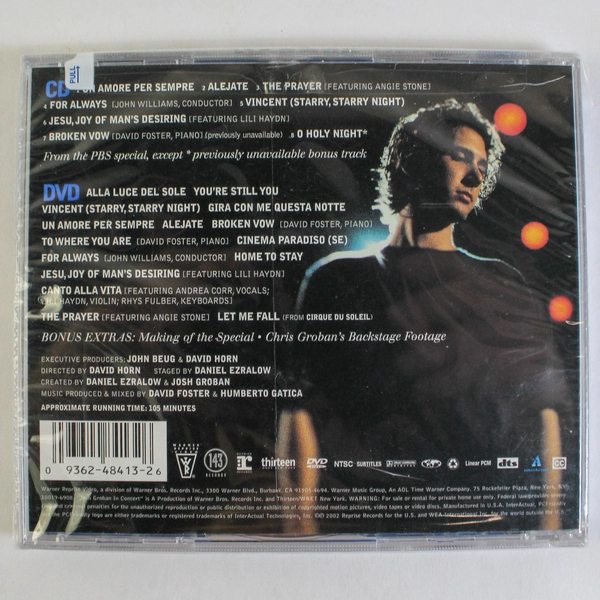 Josh Groban In Concert CD DVD Smart Pak 2002 Reprise Sealed