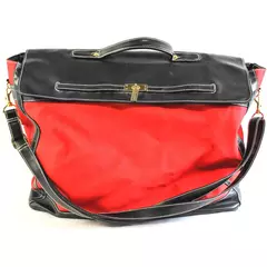 Elizabeth Arden Red Canvas and Black Faux Leather Overnight Carry On Bag Luggage