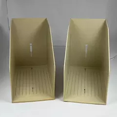 Set of 2 Beige 4in Vertical Plastic File Box Magazine Rack Home Office Supplies