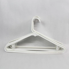 Lot of 10 White Plastic Clothes Hangers Standard Adult Size 9.25" Tall