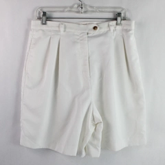 Talbots Petites White Pleated Style Shorts Women's Size 14