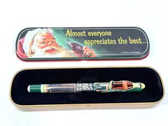 1995 Pentech Coca-Cola Roller Ball Pen with Metal Case Santa GraphicCollectible