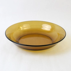 Arcopal France Brown Glass Fruit Serving Decorative Bowl 11 Inch Diameter