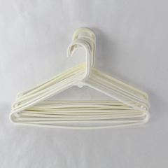 Lot of 10 White Plastic Tubular Clothes Hangers Standard Size for Organization