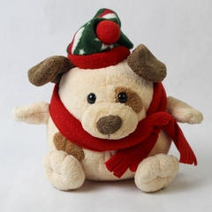 Chosun Round Christmas Puppy Dog Stiffed Animal Plushie 7"