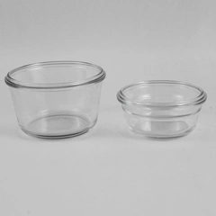 Lot of 2 Glasslock Clear Glass Food Storage Containers No Lids