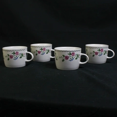Lot Of 4 Vintage English Garden 225 Stoneware Coffee Cups Mugs Kitchen
