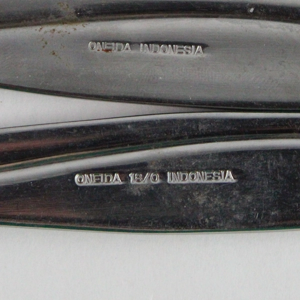 Serving Spoon and Fork Set From Oneida Groove Made With Stainless Steel