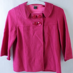 Mac & Jac Pink Collared 1/2 Sleeve Top Button Coat Women's Medium