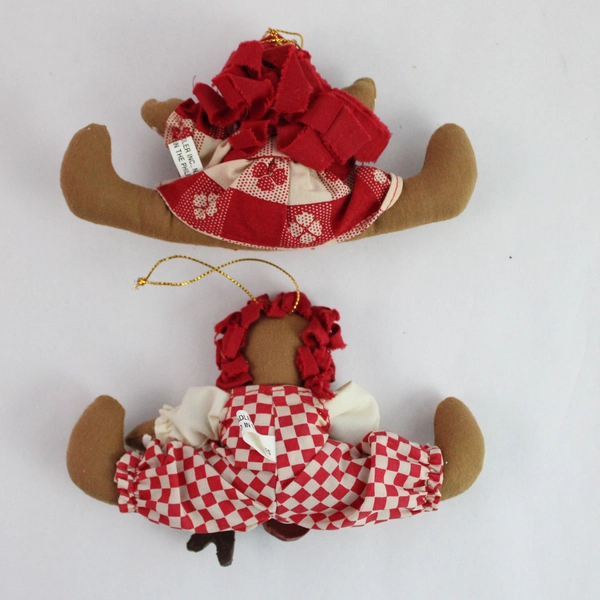 Lot of 2 Kurt Adler Felt Gingerbread Men Doing Splits Christmas Tree Ornament