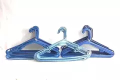 Lot of 50 Blue Plastic Standard Size Hangers for Shirts & Pants - Good Condition