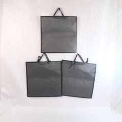 Lot of 3 Hallmark Large Gift Bags Gray Black Trim EGB 4308 Holiday Supplies