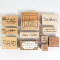 Lot of 11 Pre-owned Rubber Stamps Best Wishes D.O.T.S. Annette Watkins