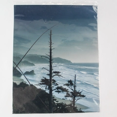 Vintage Photograph Newport Oregon Coast Waves Beach 14" x 11" 
