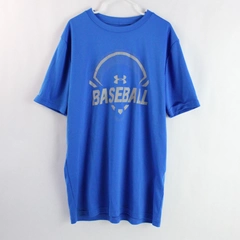 Under Armour HeatGear Blue Loose Fit Baseball T-Shirt Youth Size Large