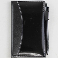 Miniature Jot Notebook & Pen Set Faux Leather 60 Pages Unused Collectible