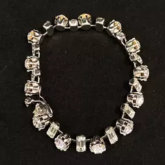 Vintage Weiss Crystal Rhinestone Womens Bracelet 7 Inch