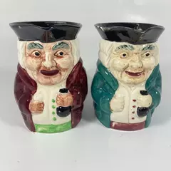 Lot of 2 Vtg Shorter & Son Hand Painted Toby Mugs Staffordshire England 