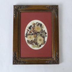 Pressed Dried Flower Art Framed And Matted 5x7
