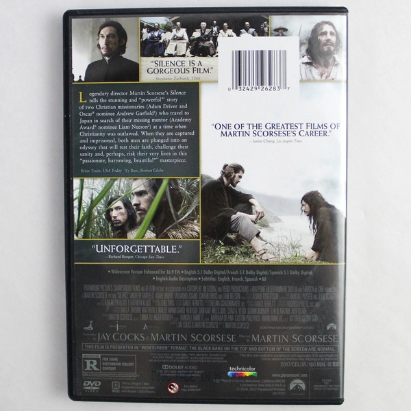 Silence DVD 2016 Paramount Martin Scorsese Film Adam Driver Andrew Garfield
