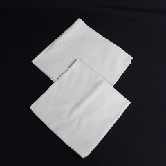 Lot of 2 Vintage Eggshell Cotton Napkins Woven Heavy