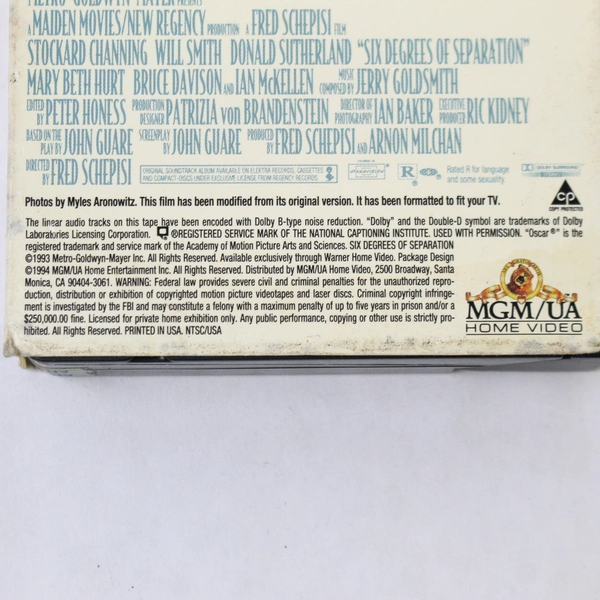 Six Degrees of Separation VHS 1994 MGM Home Video Will Smith
