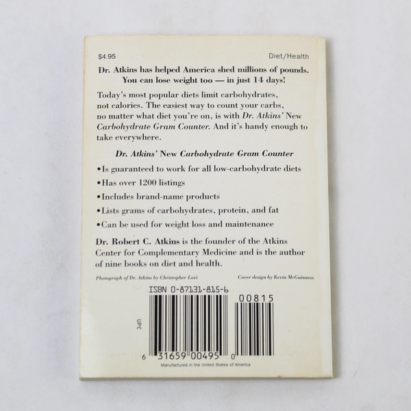 Dr. Atkins' New Carbohydrate Gram Counter Robert C. Atkins M.D. 1996 Paperback