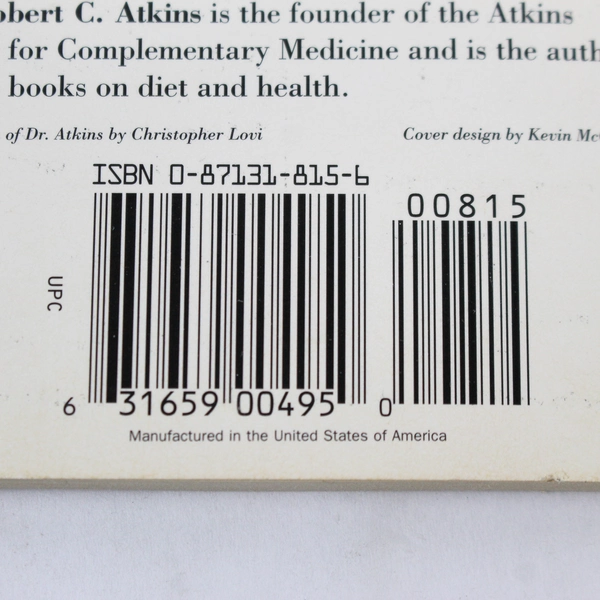 Dr. Atkins' New Carbohydrate Gram Counter Robert C. Atkins M.D. 1996 Paperback