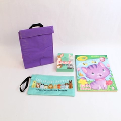 Lot of Pink Purple Pet Trivia Game Coloring Book & Pencil Pouch Pre-owned