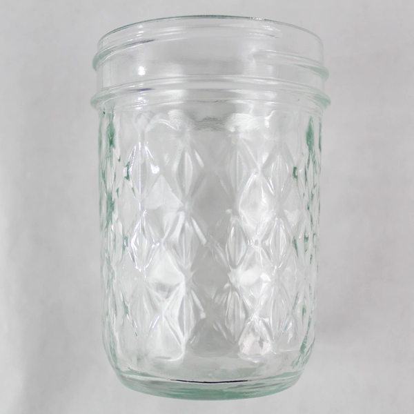 Lot of 7 Vintage Ball Clear Glass Quilted Mason Jars No Lids 8 Oz