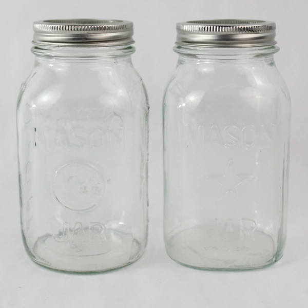 Lot of 6 Varying Brands Styles Mason Canning Jars Screw Top Metal Band No Lids
