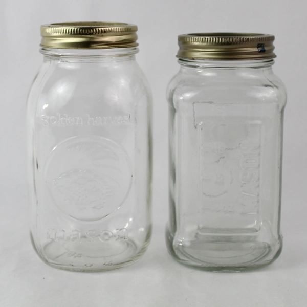 Lot of 6 Varying Brands Styles Mason Canning Jars Screw Top Metal Band No Lids