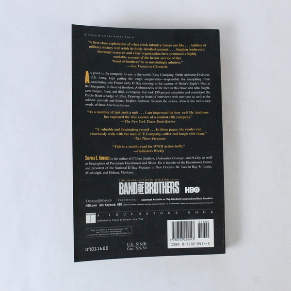 Band of Brothers Stephen E. Ambrose 2001 Touchstone Paperback