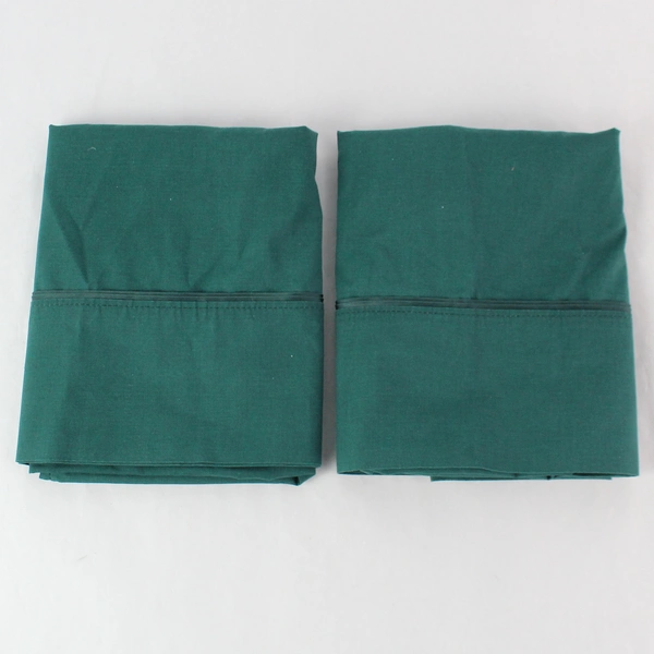 Set of 2 Forest Green Queen Size Pillowcases 20x33"