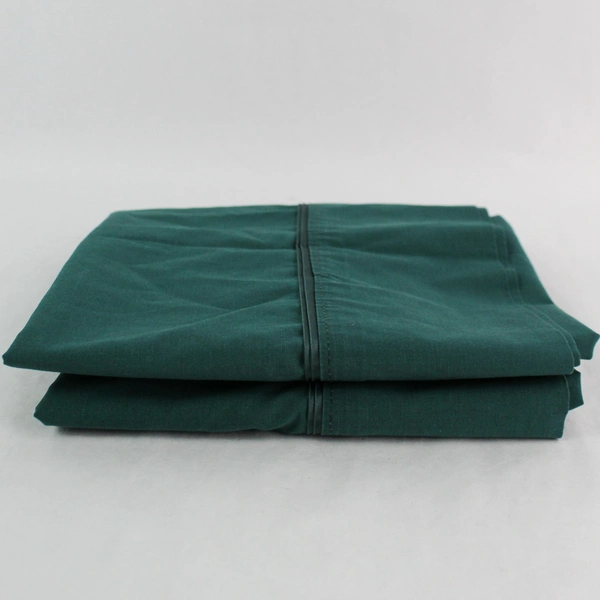 Set of 2 Forest Green Queen Size Pillowcases 20x33"
