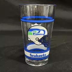 Libbey Seattle Seahawks Souvenir Glass 6" Tall NFL Clear Cup Good Condition