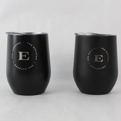 Set of 2 The Estates 2 Drink Black Wine Tumbler Cups
