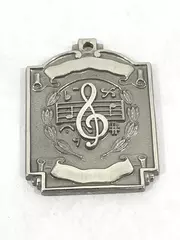 Vintage 1963 Herff Jones Silver Tone Music Award Medal Instrumental Ensemble